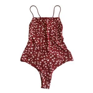 New Bond-eye one piece Floral Red swimsuit backless strappy size small
